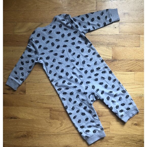 Old Navy 6-12M Grey Heather Badger Romper Nwot - Picture 6 of 6